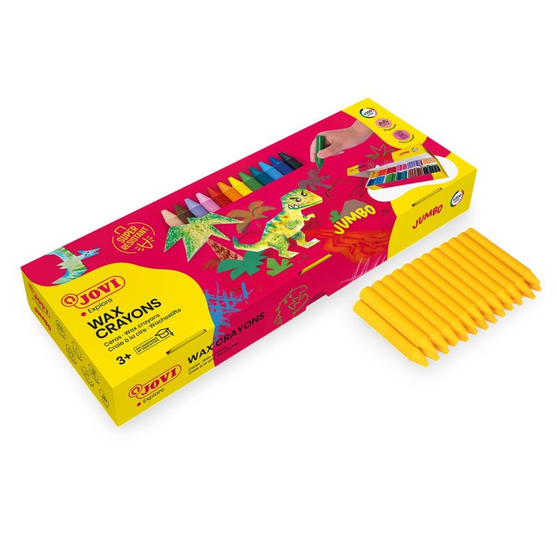 Jovi - Bulk Jumbo Crayon, Classroom pack with 300 Wax Crayons in 12 Colors, Non-Toxic, Super Resistant, Ideal for Small Hands, School Supplies for Teachers