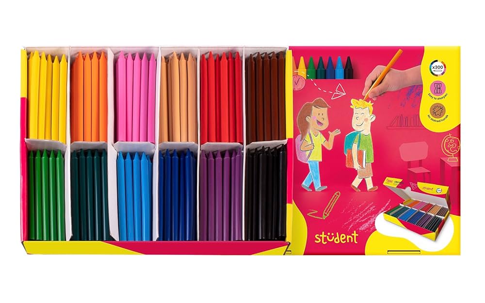 Jovi Plasticolor Wax Crayons, Multi-Colour, Pack of 300