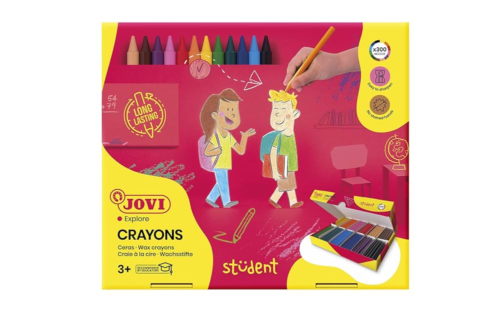 Jovi Plasticolor Wax Crayons, Multi-Colour, Pack of 300