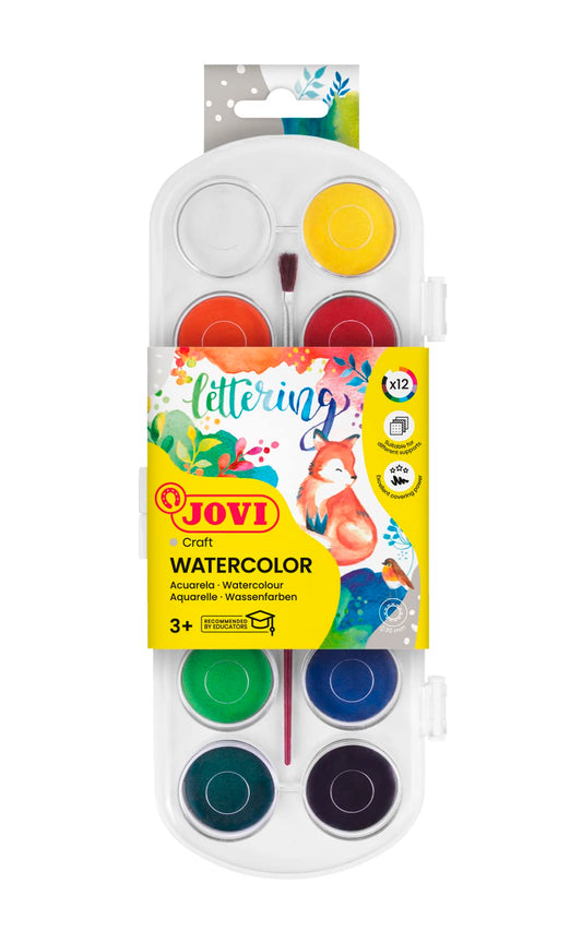 Jovi Watercolour Palette Set (12 colors).