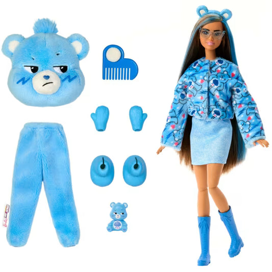 Barbie® Cutie Reveal Care Bears Series - Grumpy Bear (Brunette)