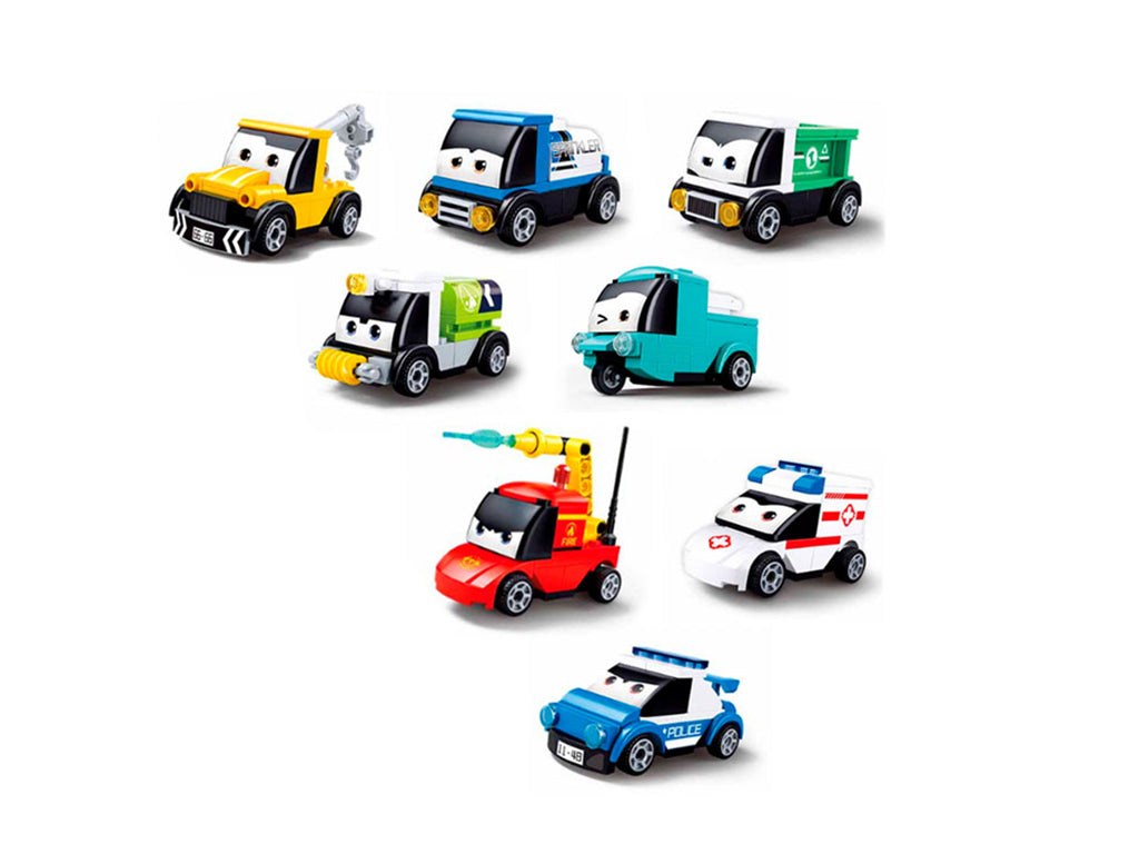Sluban - Powerbricks - Pull Back Car (7-8 Types) - Age +6 | سلوبن - قطع التركيب - باور بيريكس - سيارات السحب للخلف (7-8 أنواع) - العمر +6
