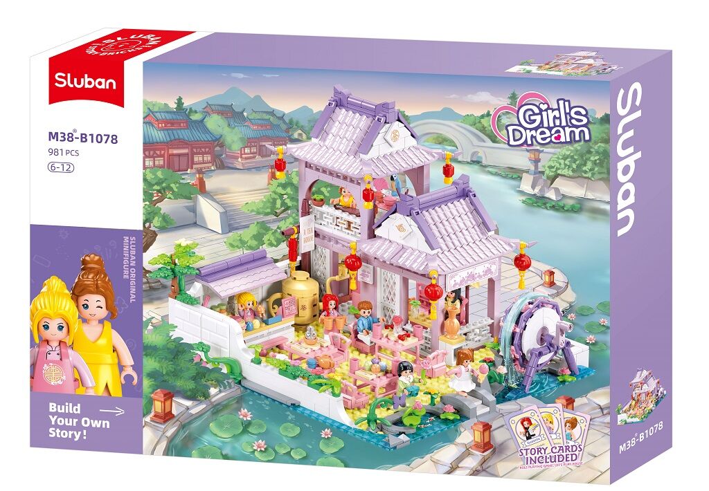 Sluban - Girls Dream - A Tea House (981 Pcs) - Age +6 | سلوبن - قطع التركيب - حلم الفتيات - حفلة الشاي (981 قطعة) - العمر +6