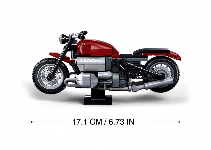 Sluban - Modelbricks - R18Ms Motorcycle 1/12 (222Pcs) - Age +10 | سلوبن - قطع التركيب - موديل بيريكس - دراجة نارية 1/12 (222 قطعة) - العمر +10