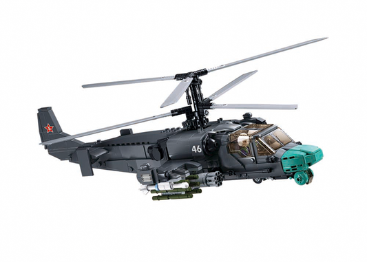 Sluban - Modelbricks - Ka-52S Gunship 1/35 (913Pcs) - Age +12 | سلوبن - قطع التركيب - موديل بيريكس - طائرة الهجوم (913 قطعة) - العمر +12
