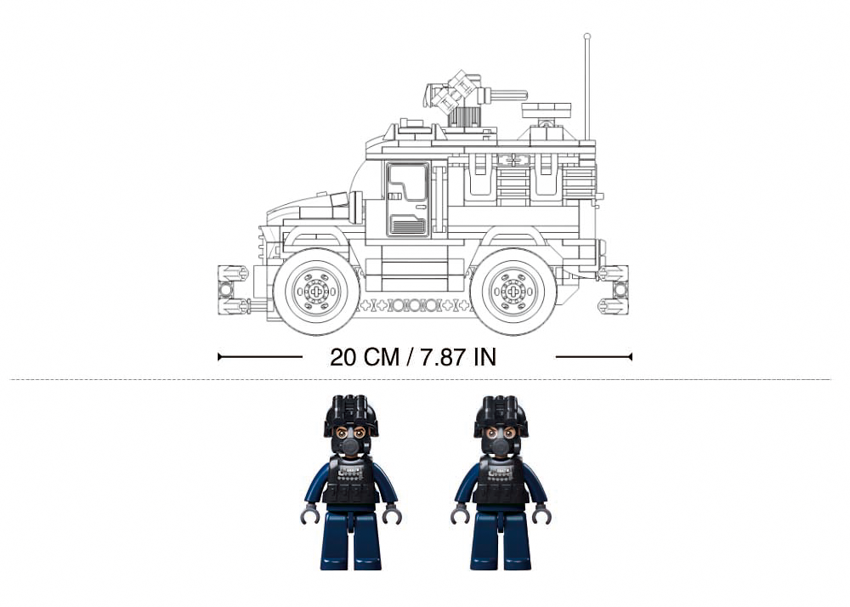 Sluban - Tiger Assault Vehicle 4Wd - Age +6 | سلوبن - قطع التركيب - مركبة الهجوم تايغر - العمر +6