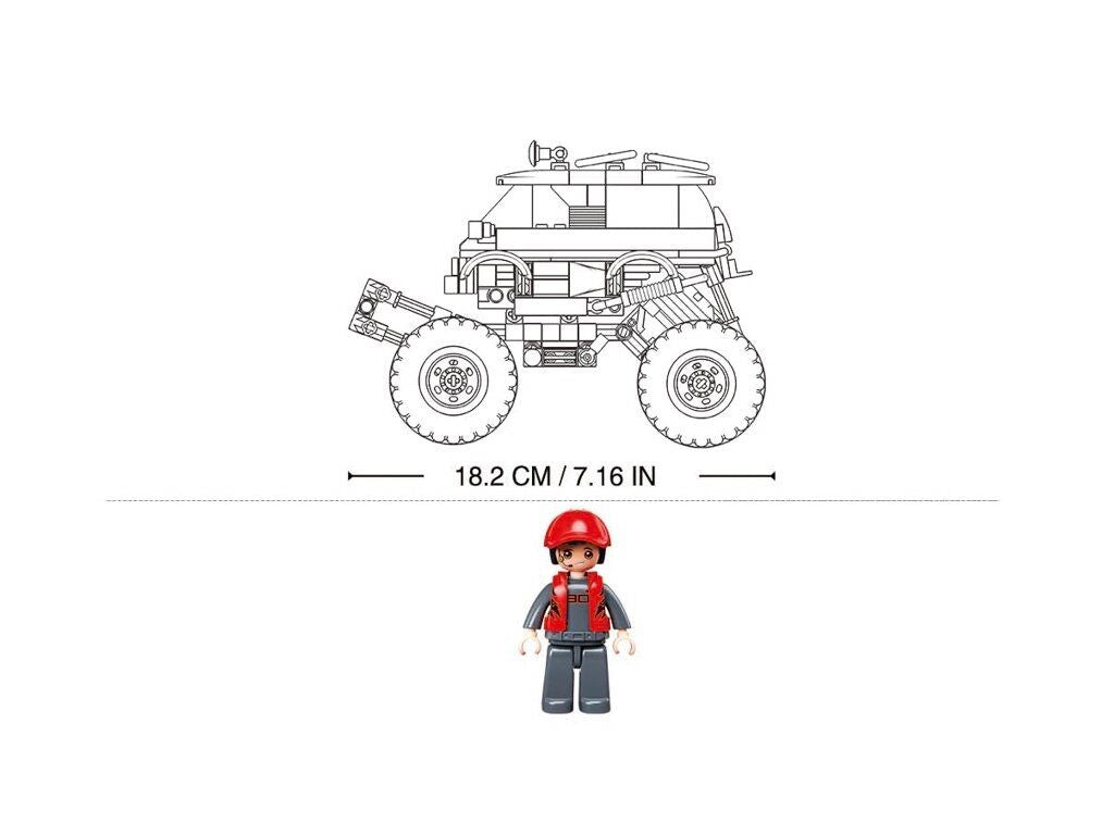 Sluban - Powerbricks - Off-Road Vehicle (Pull Back) (261 Pcs) - Age +6 | سلوبن - قطع التركيب - باور بيريكس - مركبة الطرق الوعرة (سحب للخلف) (261 قطعة) - العمر +6