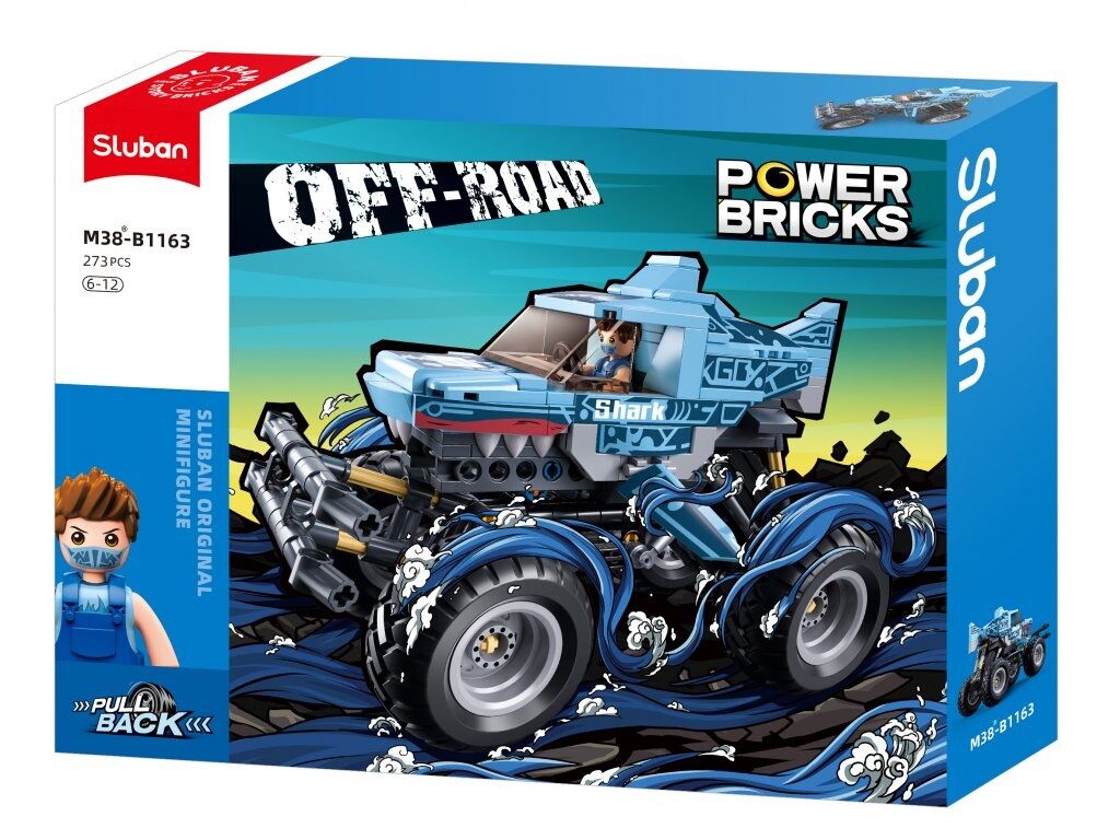 Sluban - Powerbricks - Off-Road Vehicle (Pull Back) (273 Pcs) - Age +6 | سلوبن - قطع التركيب - باور بيريكس - مركبة الطرق الوعرة (سحب للخلف) (273 قطعة) - العمر +6