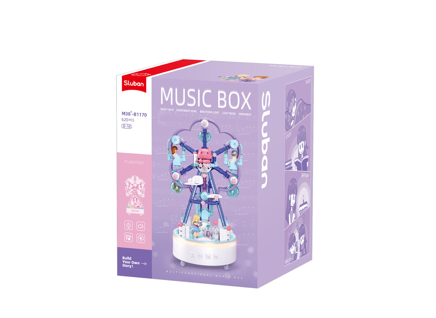 Sluban - Music Box - Happy Star (620 Pcs) - Age +8 | سلوبن - قطع التركيب - صندوق الموسيقى - النجم السعيد (620 قطعة) - العمر +8