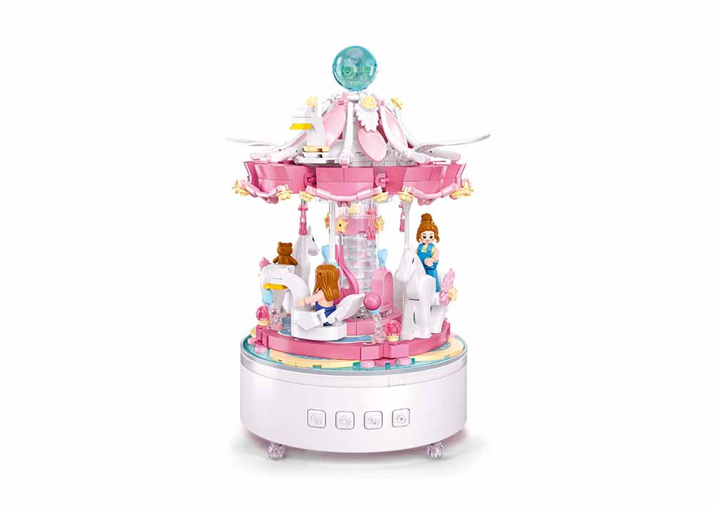 Sluban - Music Box - Carousel (566 Pcs) - Age +8 | سلوبن - قطع التركيب - صندوق الموسيقى - أرجوحة الأحصنة (566 قطعة) - العمر +8