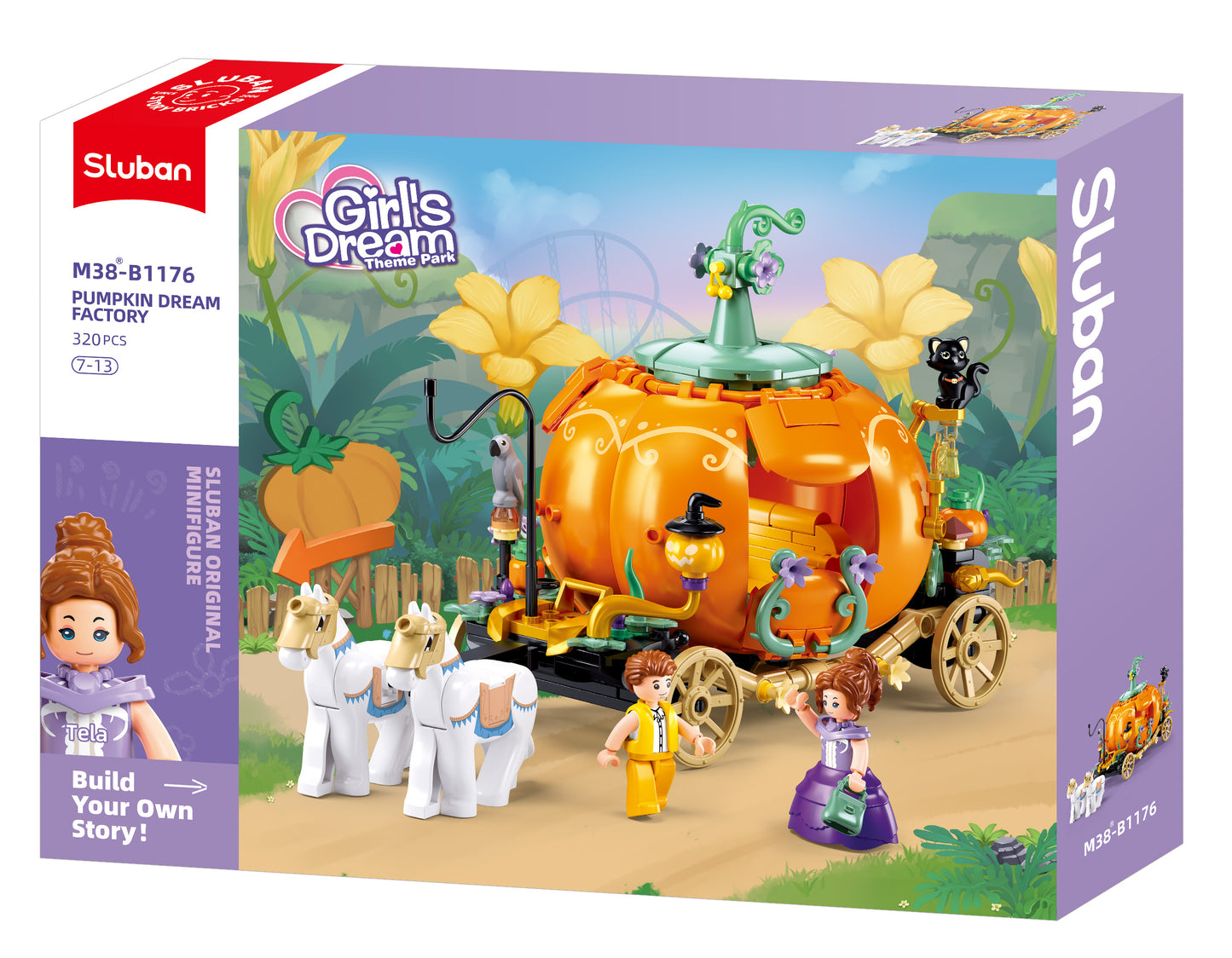 Sluban - Girls Dream - Pumpkin Carriage (320Pcs) - Age +7 | سلوبن - قطع التركيب - حلم الفتيات - عربة اليقطين (320 قطعة) - العمر +7