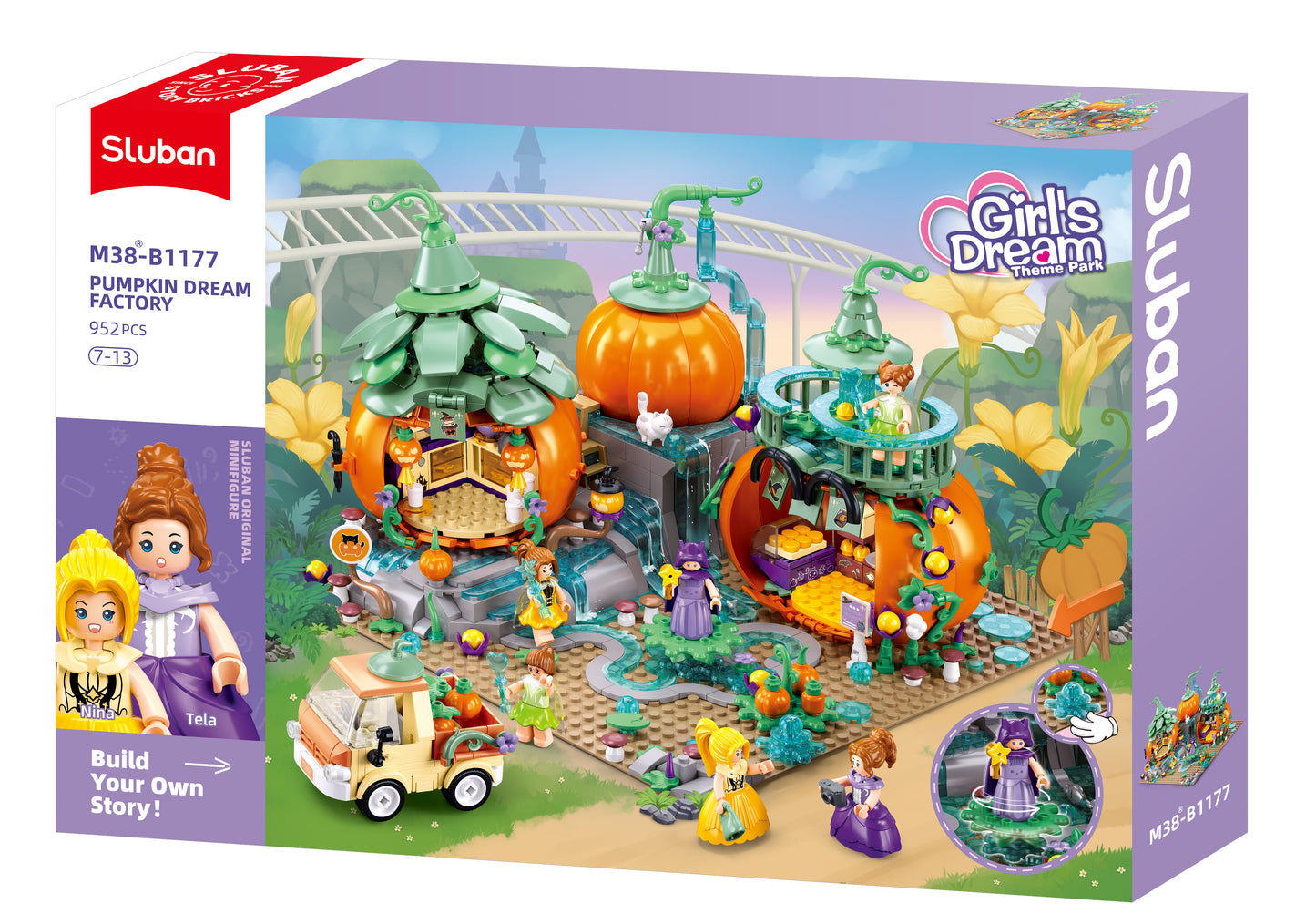 Sluban - Girls Dream - Pumpkin Party (952Pcs) - Age +7 | سلوبن - قطع التركيب - حلم الفتيات - حفلة منازل اليقطين (952 قطعة) - العمر +7