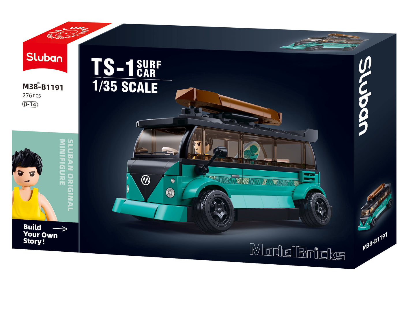 Sluban - Modelbricks - 1/35 Ts-1 Surf Car 276Pcs - Age +8 | سلوبن - قطع التركيب - موديل بيريكس - سيارة - سيرف 1/35 (276 قطعة) - العمر +8