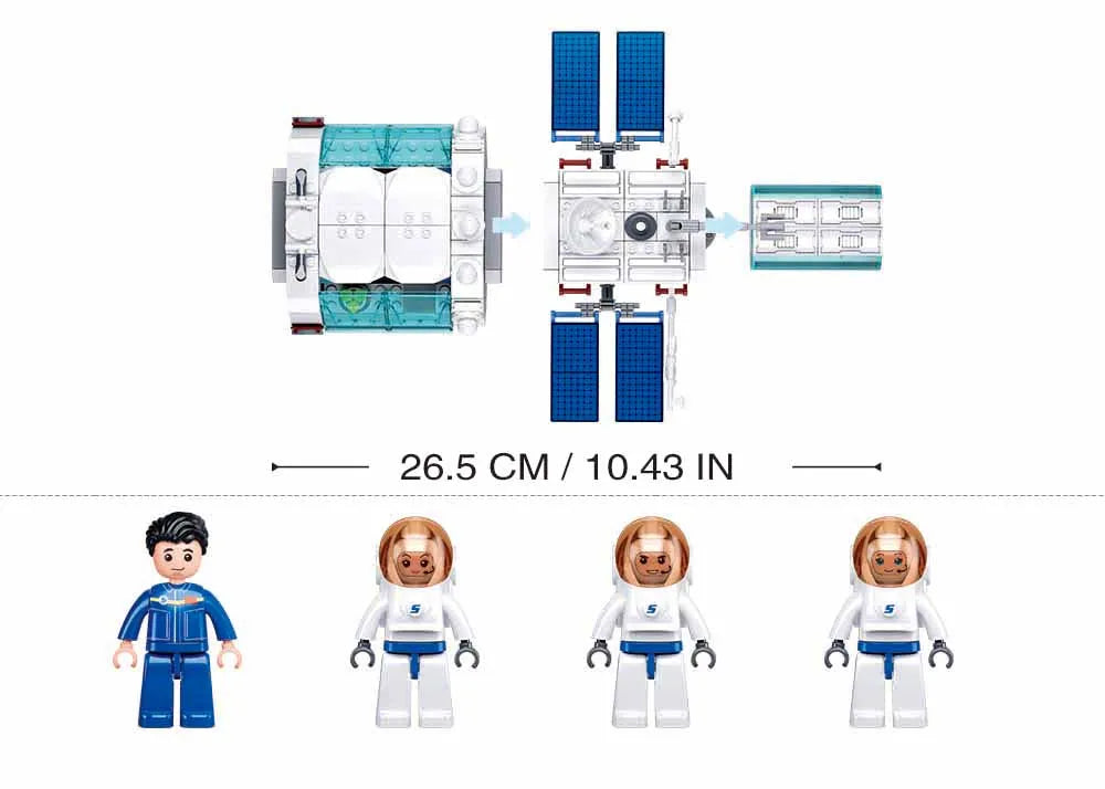 Sluban - Space - Dream Space Station Core Module - 502 Pcs - Age 7+ | سلوبن - قطع التركيب - الفضاء - الوحدة الأساسية لمحطة الفضاء - 502 قطعة - العمر +7