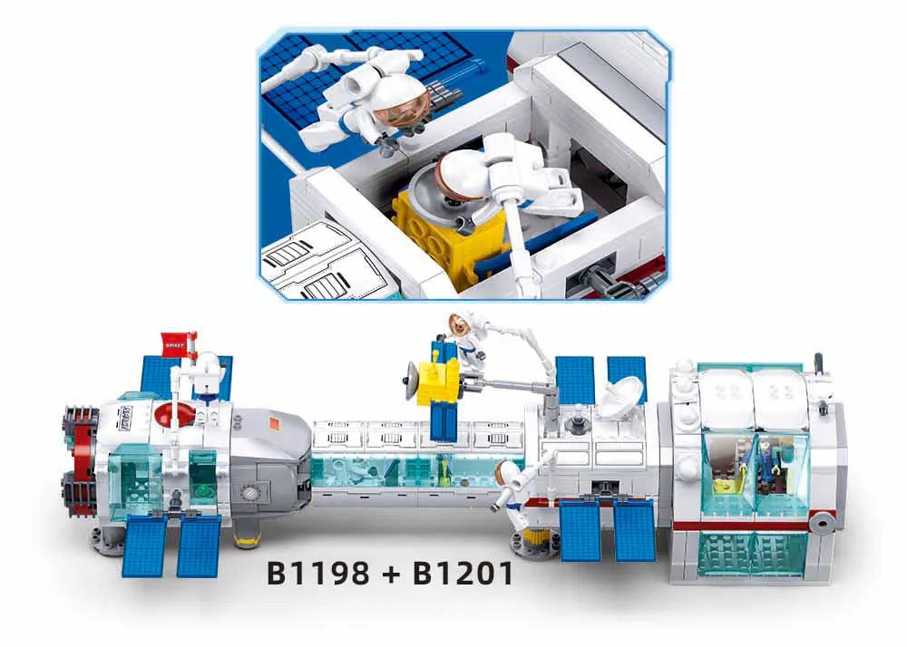 Sluban - Space - Dream Space Station Core Module - 502 Pcs - Age 7+ | سلوبن - قطع التركيب - الفضاء - الوحدة الأساسية لمحطة الفضاء - 502 قطعة - العمر +7