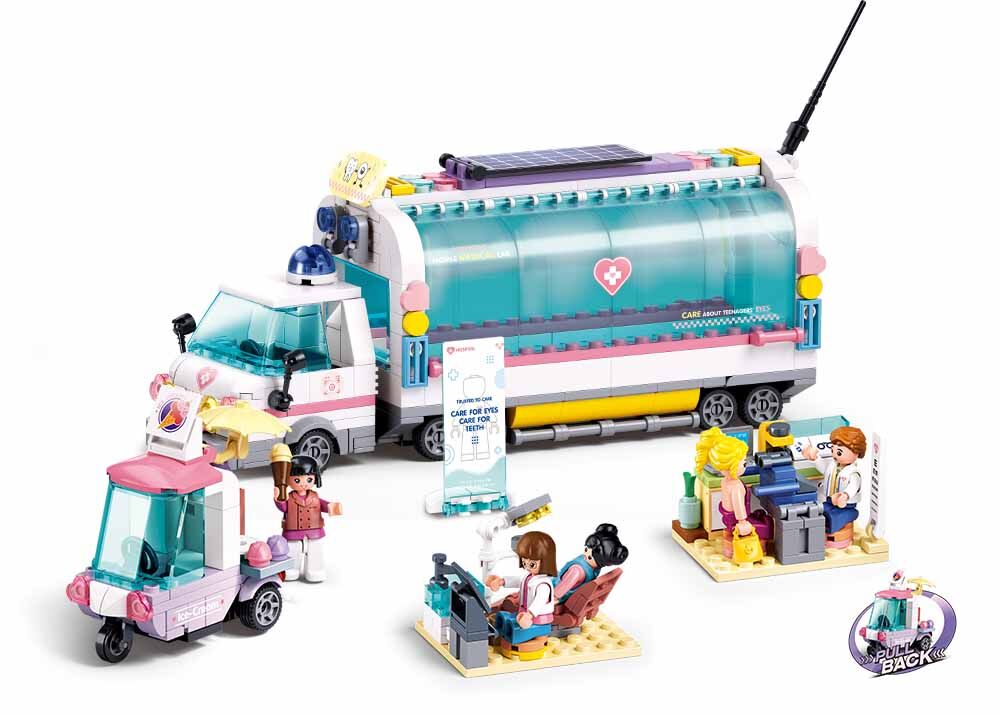 Sluban - Metropolis - Mobile Nursing Car - Age 6+ | سلوبن - قطع التركيب - مدينة كبرى - سيارة التمريض المتنقلة - العمر +6
