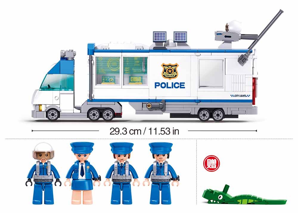 Sluban - Metropolis Invasion The Command Vehicle (Pull Back) - Age 6+ | سلوبن - قطع التركيب - مدينة كبرى - غزو مركبة القيادة (سحب للخلف) - العمر +6