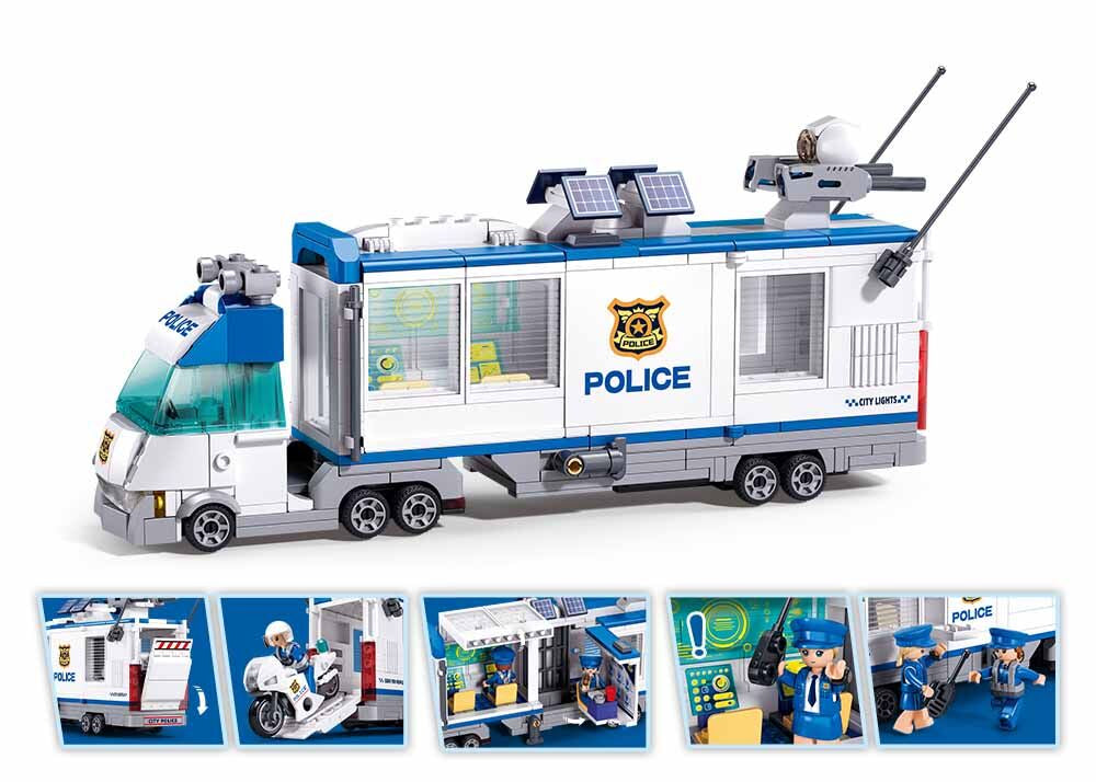 Sluban - Metropolis Invasion The Command Vehicle (Pull Back) - Age 6+ | سلوبن - قطع التركيب - مدينة كبرى - غزو مركبة القيادة (سحب للخلف) - العمر +6