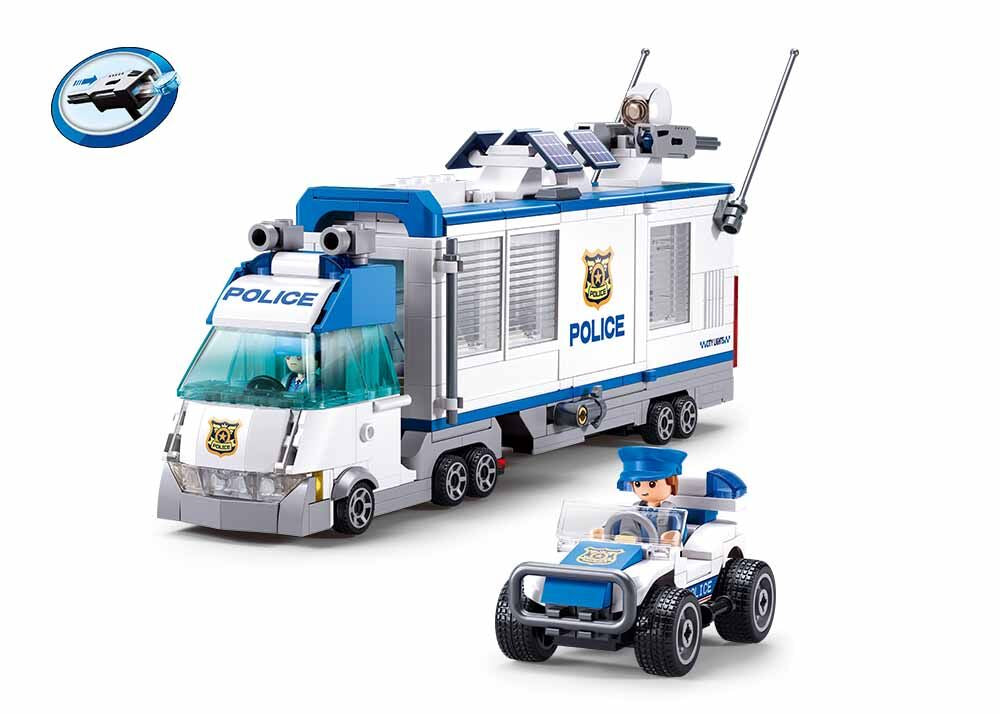 Sluban - Metropolis Invasion The Command Vehicle (Pull Back) - Age 6+ | سلوبن - قطع التركيب - مدينة كبرى - غزو مركبة القيادة (سحب للخلف) - العمر +6