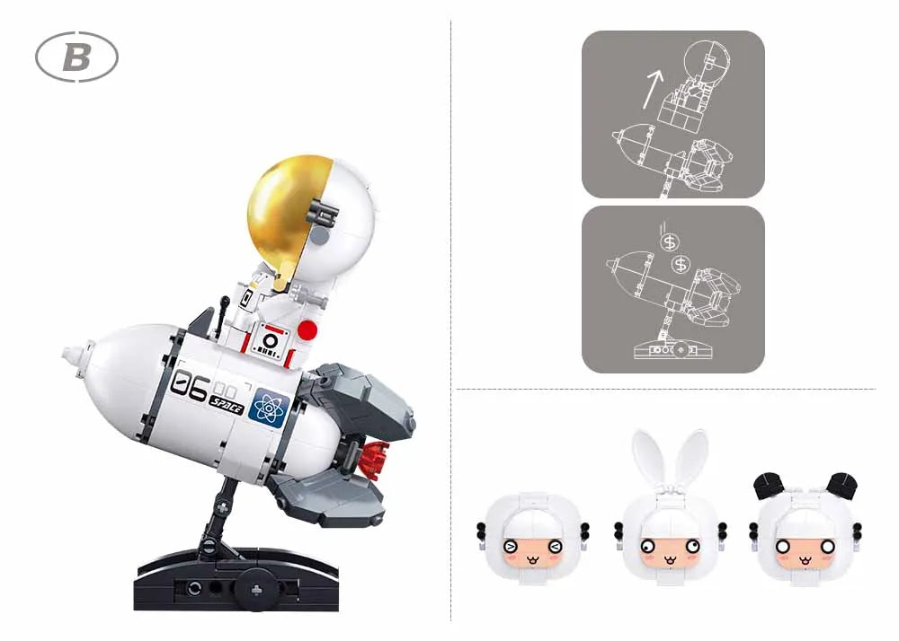 Sluban - Pleyerid - Maro Astronaut - 3 Types - Age 14+ | سلوبن - قطع التركيب - بلايريد - مارو رائد فضاء - 3 أنواع - العمر +14