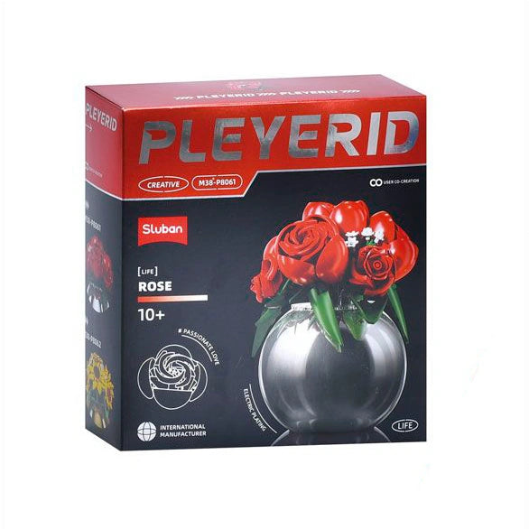 PLEYERID-Red roses?Plated vases?313pcs