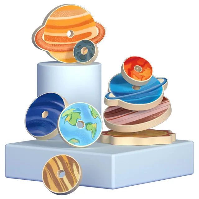 Mideer - Stacking Toy - Planets - Age: 1+ | ميدير - لعبة تراص الحلقات - الكواكب - العمر: 1+