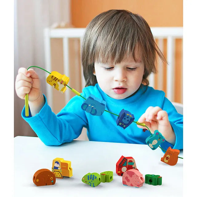 Mideer - Lacing Beads - Transportation - Age: 18+ Months | ميدير - حبل الخرز - المواصلات - العمر: 18+ شهرًا