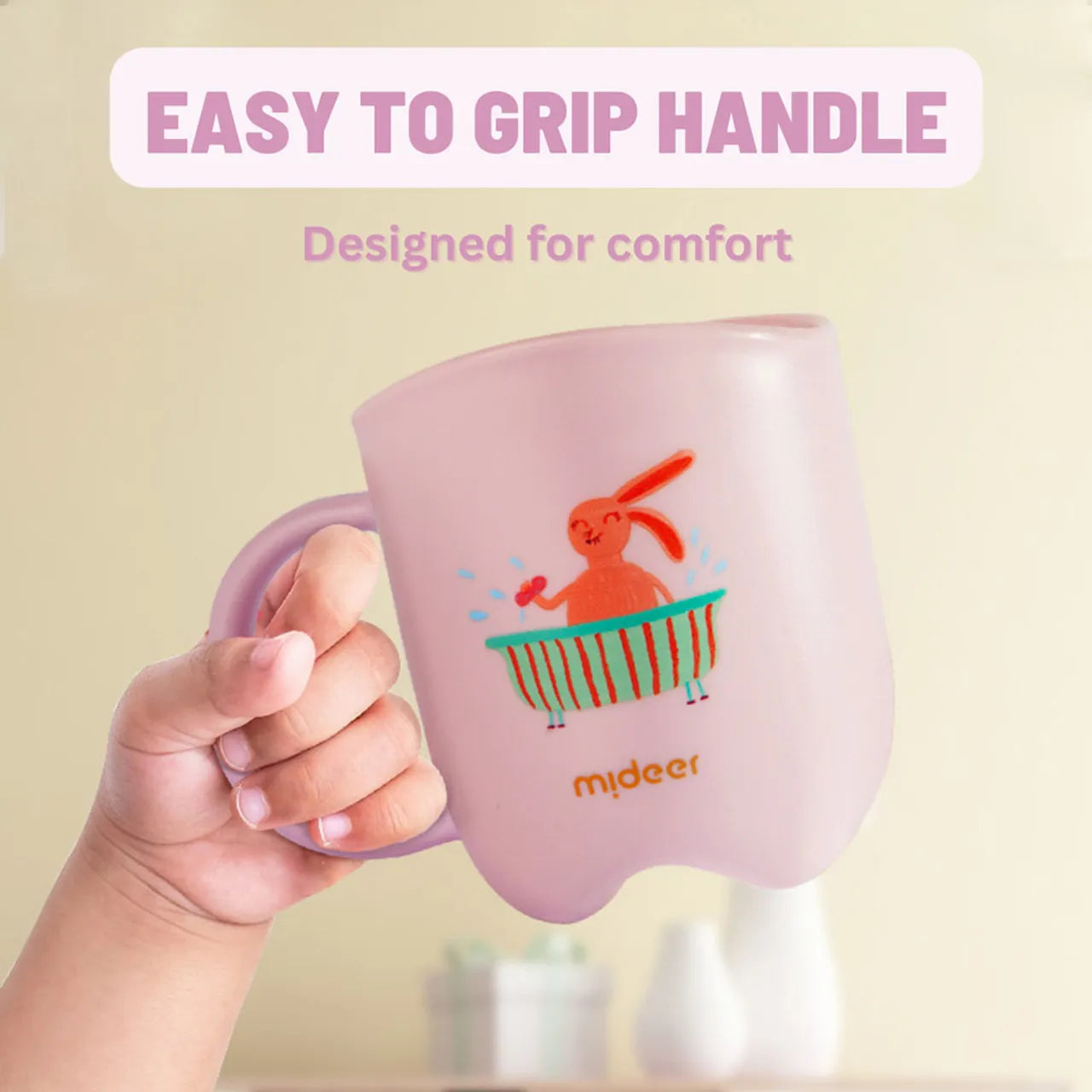 Mideer - Kids Toothbrush Cup - Taro Purple - Age 2+ | ميدير - كوب فرشاة أسنان للأطفال - بنفسجي تارو - العمر 3+