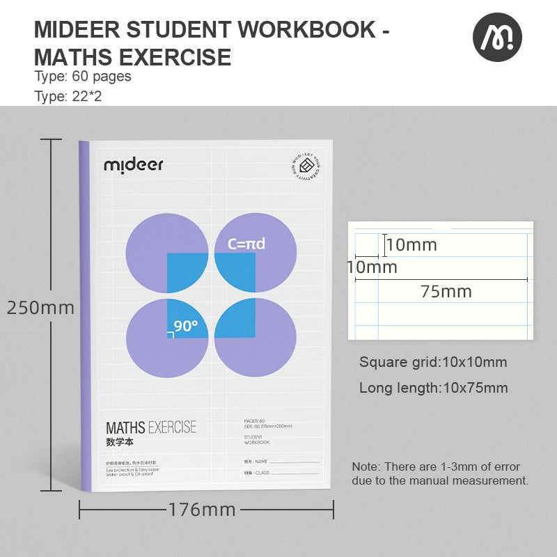 Mideer - Student Workbook - Math Exercise - AGE 2+ | ميدير - مذكرة لتمارين الرياضيات - العمر 2+