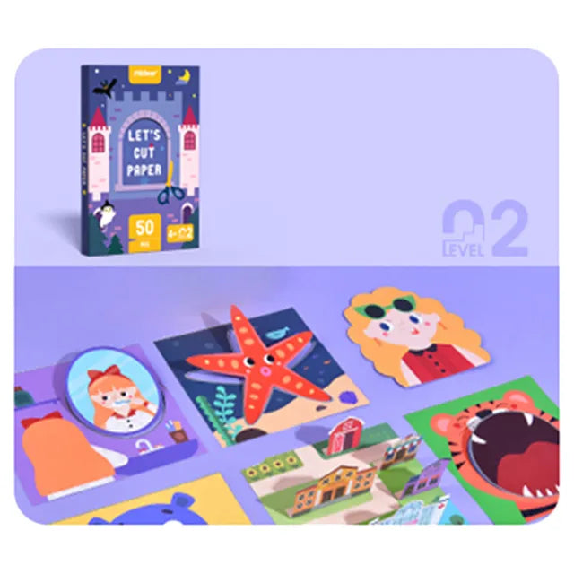 Mideer - Let's Cut Paper - Middle Level – Age 4+ | ميدير - تقطيع الورق - مستوى متوسط – العمر 4+