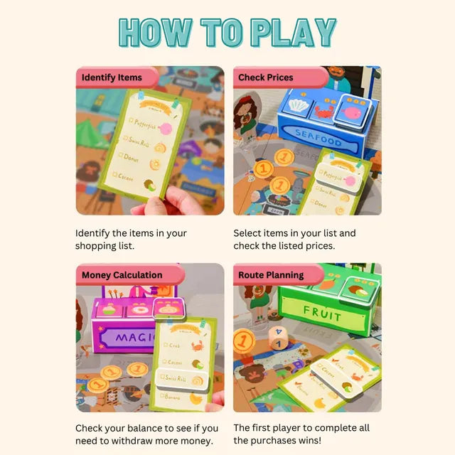 Mideer - Board Game - The Shopper - Age 5+ | ميدير - لعبة لوحية - المتسوق - العمر 5+