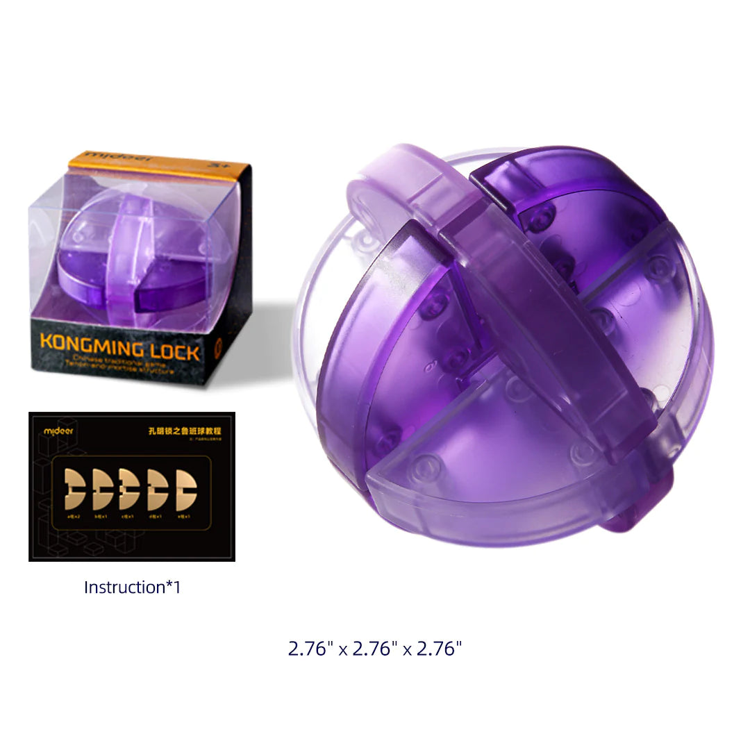 Mideer - Neon Space Kongming Lock - Lu-Ban Ball - Age +3 | ميدير - قفل الفضاء النيون كونغمينغ - كرة لو-بان - العمر +3