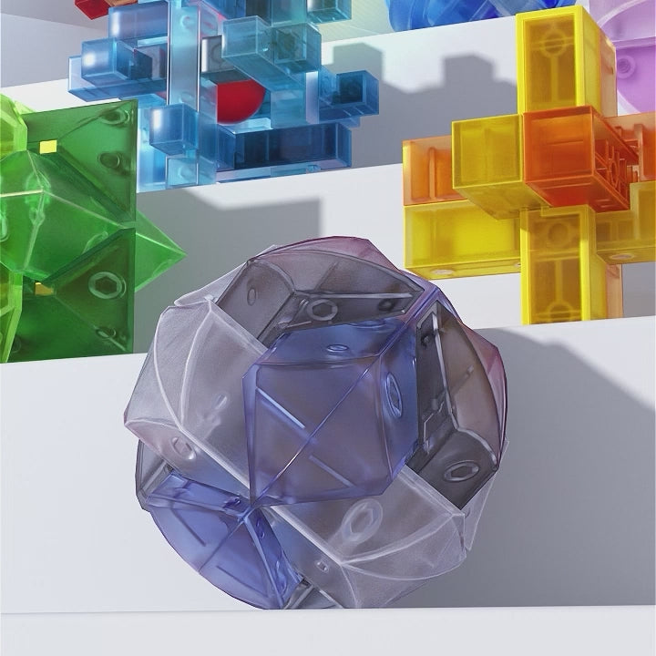 Mideer - Neon Space Kongming Lock - Hexagonal Gem - Age +3 | ميدير - قفل الفضاء النيون كونغمينغ - الجوهرة السداسية - العمر +3