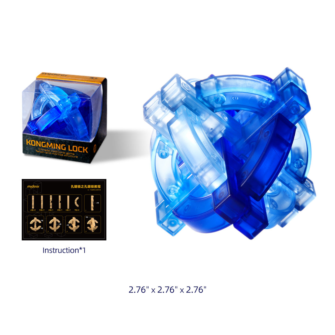 Mideer - Neon Space Kongming Lock - Hexagonal Gem - Age +3 | ميدير - قفل الفضاء النيون كونغمينغ - الجوهرة السداسية - العمر +3