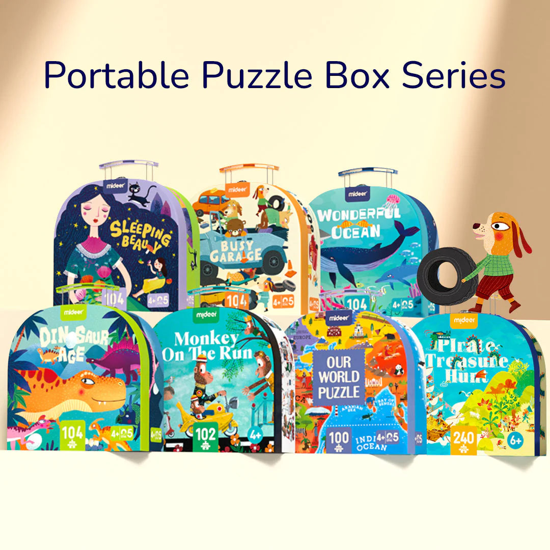 Mideer - Gift Box Puzzle - Dinosaur Age - age +3 | ميدير - صندوق الهدايا لعبة التركيب - عصر الديناصور - العمر +3