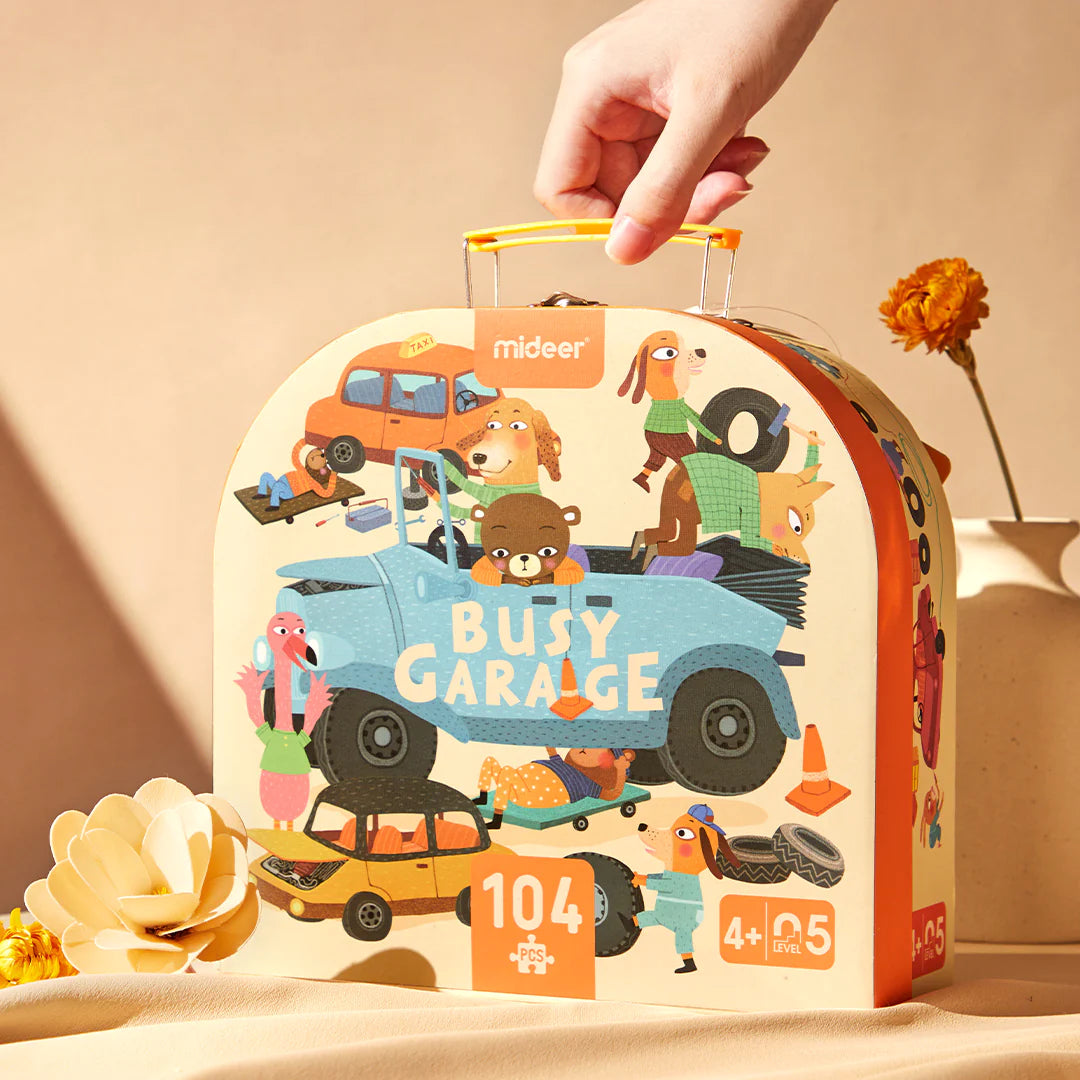 Mideer - Gift Box Puzzle - My Garage - age +3 | ميدير - لعبة التركيب بوكس الهدايا - كراجي - العمر +3