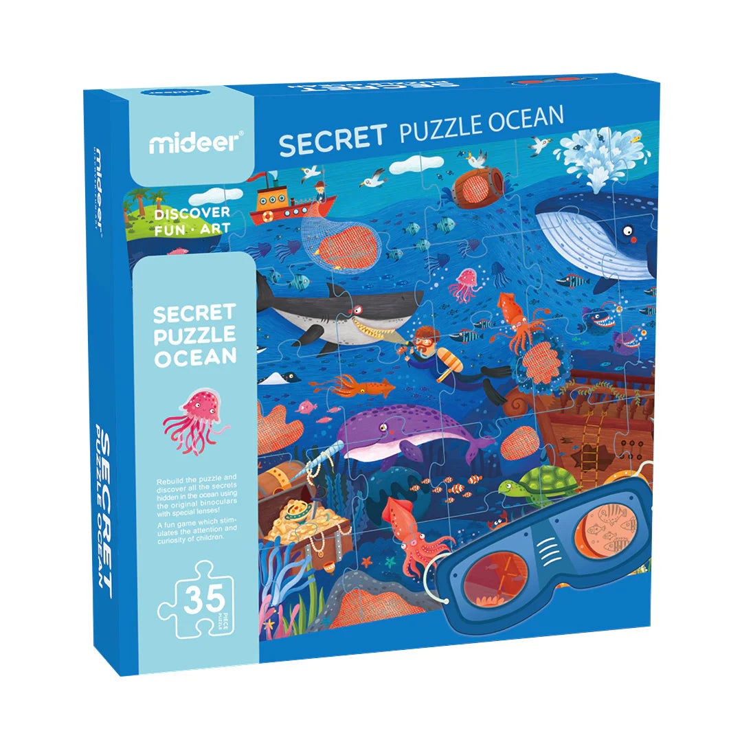 Mideer - Secret Puzzle - Ocean - age +3 | ميدير - لعبة التركيب السرية - المحيط - العمر +3