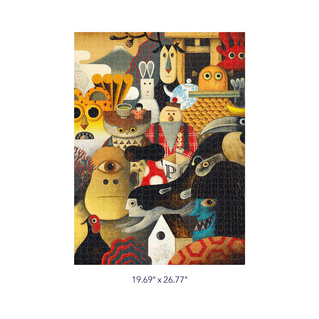 Mideer - Artist Puzzle - Japanese Monsters 1000P - Age 12+ | ميدير - لعبة تركيب بازل الفنان - الوحوش اليابانية 1000 قطعة - العمر 3+