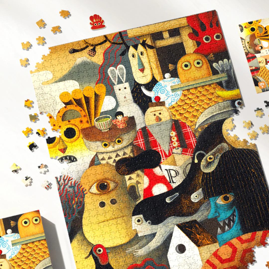 Mideer - Artist Puzzle - Japanese Monsters 1000P - Age 12+ | ميدير - لعبة تركيب بازل الفنان - الوحوش اليابانية 1000 قطعة - العمر 3+