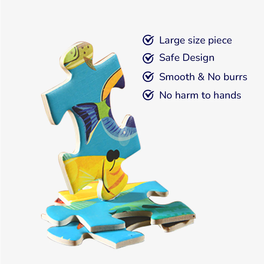 Mideer - Let's Learn! - Ocean Trip puzzle - 126 pieces - Age 4+ | ميدير - لعبة تركيب البازل هيا لنتعلم - رحلة المحيط - 126 قطعة - العمر 4+