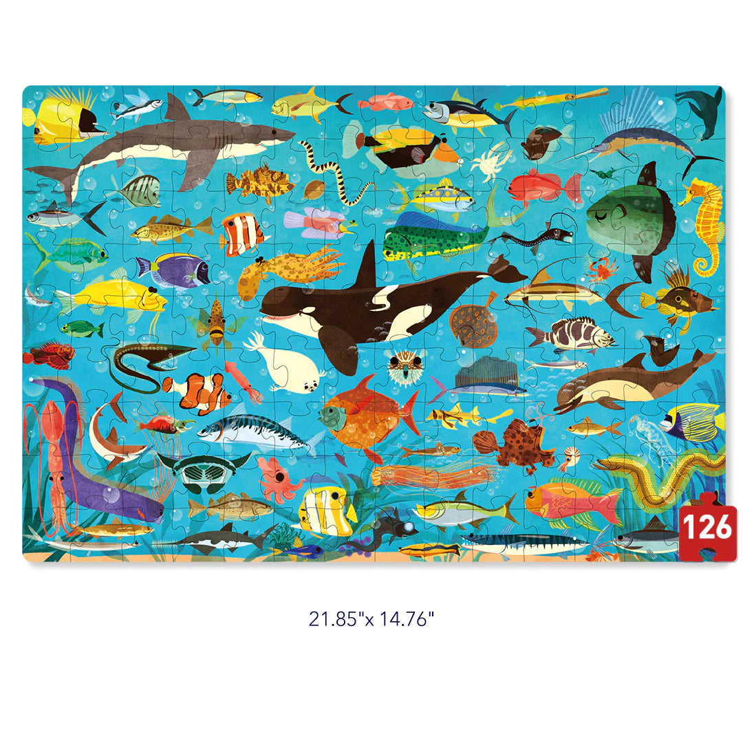 Mideer - Let's Learn! - Ocean Trip puzzle - 126 pieces - Age 4+ | ميدير - لعبة تركيب البازل هيا لنتعلم - رحلة المحيط - 126 قطعة - العمر 4+