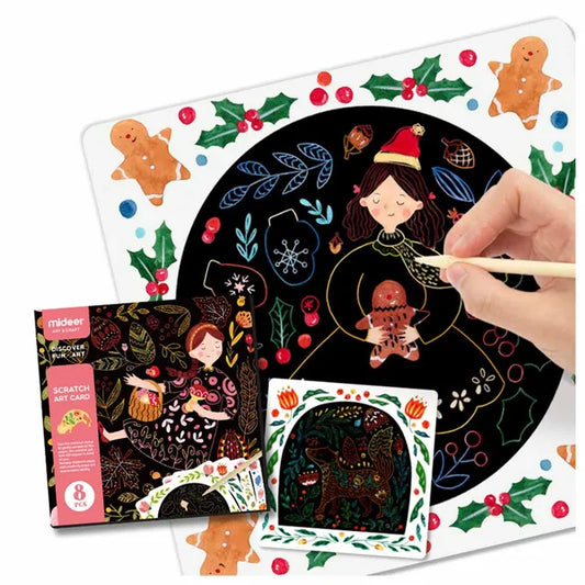 Mideer - Scratch Art Card - Girl - age 3+ | ميدير - بطاقة فن الخدش - بنت - العمر 3+