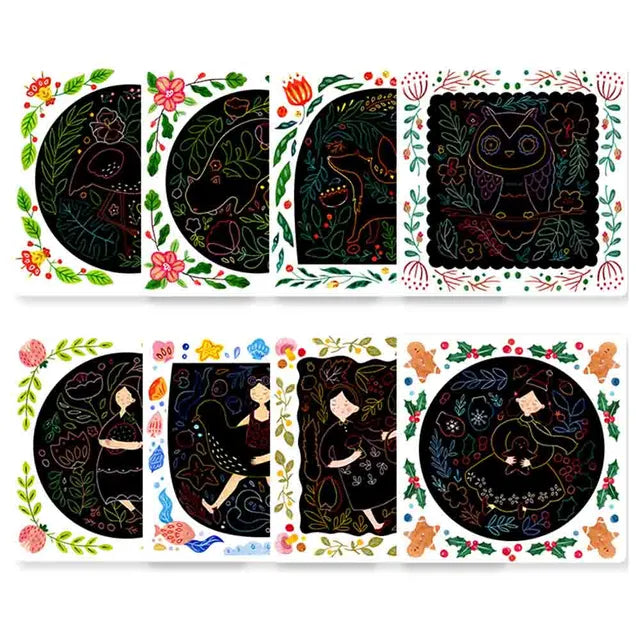 Mideer - Scratch Art Card - Girl - age 3+ | ميدير - بطاقة فن الخدش - بنت - العمر 3+
