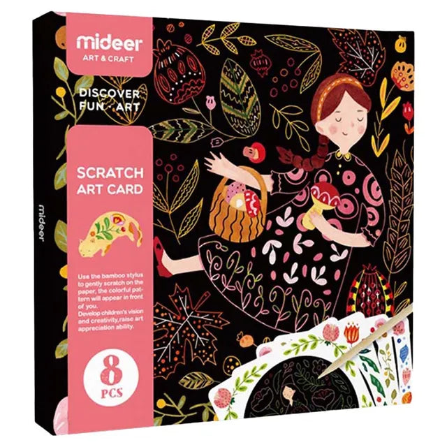 Mideer - Scratch Art Card - Girl - age 3+ | ميدير - بطاقة فن الخدش - بنت - العمر 3+