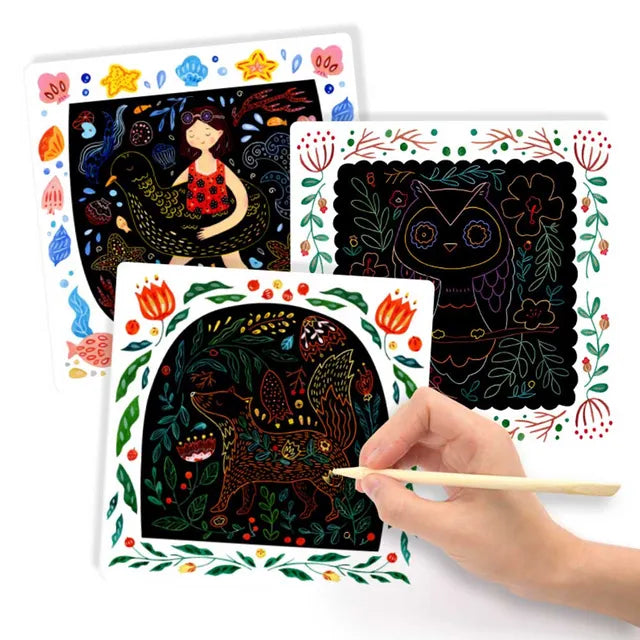 Mideer - Scratch Art Card - Girl - age 3+ | ميدير - بطاقة فن الخدش - بنت - العمر 3+