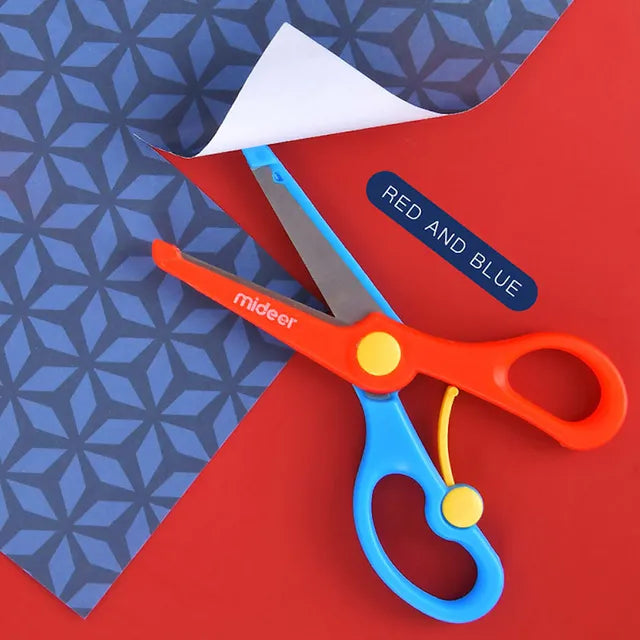Mideer - Kids Scissors - Red & Blue - Age 3+ | ميدير - مقص أطفال - أحمر وأزرق - العمر 3+