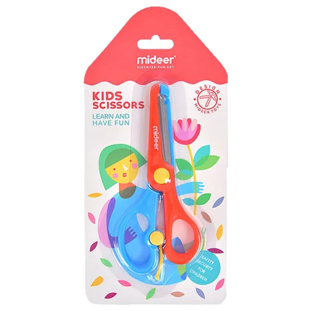 Mideer - Kids Scissors - Red & Blue - Age 3+ | ميدير - مقص أطفال - أحمر وأزرق - العمر 3+
