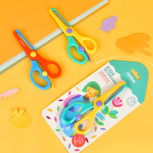 Mideer - Kids Scissors - Red & Blue - Age 3+ | ميدير - مقص أطفال - أحمر وأزرق - العمر 3+