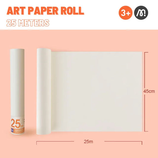 Mideer - 25m Painting Paper Roll - Age 3+ | ميدير - رول ورق رسم 25 متر - العمر 3+