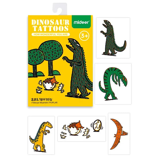 Mideer - Dinosaur Tattoos - How Wonderful You Are - Age 3+ | ميدير - ملصقات الديناصور - كم أنت رائع - العمر 3+